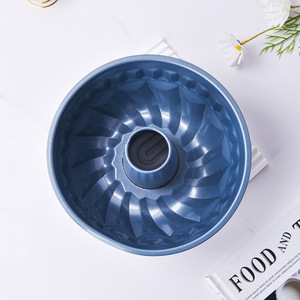 Hollow Chiffon Cake Mold Royal Blue Non Stick Carbon Steel Baking Mold For Oven Use Cylindrical Shape 1 Piece - Product Image 3