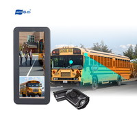 12.3 inci IPS 2 Kanal Perekam Video 720P Tahan Air IP68 Kamera Dasbor Spion Samping Belakang Truk Bus Penglihatan Malam Titik Buta