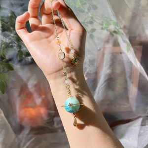 Wholesales Natural Amazonite Sphere Pendulum Healing Stones Witchcraft Pendulum Divination Reiki <strong>Clock</strong> Suncatcher for <strong>DIY</strong> Gift - Product Image 1