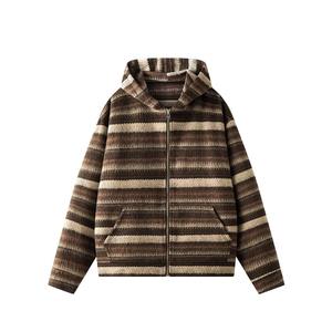 Sweat-shirt à capuche color block American Rro pour homme, tendance automne, coupe ample décontractée, haut épais, cardigan sportif à manches évasées et fermeture éclair - Product Image 3