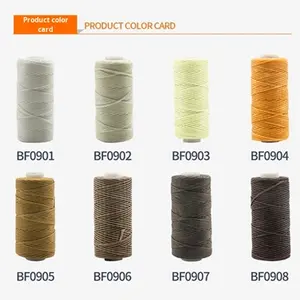 Cordon plat tressé fait main en cire 1mm, petit rouleau 150D, pour couture cuir, 50m, lacets de chaussures, vente en gros - Product Image 3