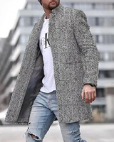 Trench-coat tendance et haut élégant pour hommes, veste de tailleur longue de grande taille pour le travail formel