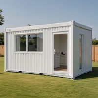 Maison de bureau préfabriquée moderne en kit avec conteneur de stockage en acier détachable pour immeubles de bureaux et hôtels