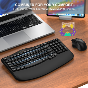 Phím sóng Ergonomic Bàn phím không dây chuột combo chuột 3 cấp DPI Bàn phím không dây và chuột Combo thiết lập với cổ tay còn lại - Product Image 3