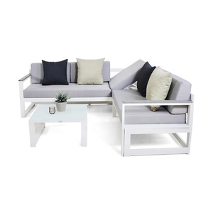 a buon mercato moderno a forma <span class=keywords><strong>di</strong></span> L giardino sezionale divano mobili da esterno Patio in alluminio divano ad angolo per esterno - Product Image 3