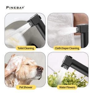 PINEBAY, современный стиль, пластиковый ручной душ, АБС, хромированный биде, для ванной комнаты, туалетная рука, черный <span class=keywords><strong>Shattaf</strong></span> Srayer - Product Image 6
