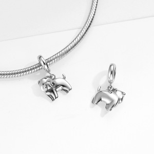 Stylish and <b>cute</b> puppy charm in S925 sterling silver suitable for DIY <b>bracelets</b> and pendants for women - Product Image 4