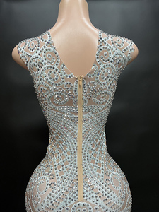 Nocance Novance Set Hadiah <span class=keywords><strong>Valentine</strong></span> 2022 Manik-manik Kristal Gaun Prom Spandeks Gaun Pesta Ulang Tahun Prom Klub Malam - Product Image 4