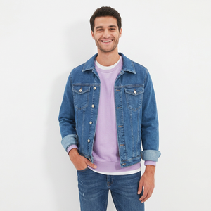 Men's <b>Denim</b> <b>Jacket</b> Fashion New Winter Long Sleeve Waiter <b>Jacket</b> Cook for Barbecue <b>Custom</b> Men's Winter <b>Denim</b> <b>Jacket</b> - Product Image 1