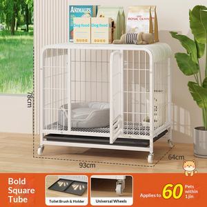 Großer Doppeltüriger Metall-Tierkäfig Metall-Zwinger Robuster Zusammenklappbarer Hundekäfig - Product Image 1