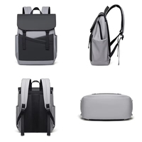 Sac à dos pour ordinateur portable à rabat, couleur minimaliste, logo personnalisé, vente en gros, sac de voyage quotidien pour trajets domicile-travail
