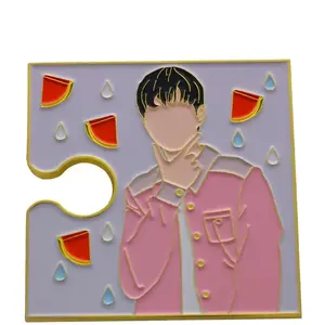 Custom Puzzle Badge Wholesale No Minimum Metal Pins Supplier Glitter Brooch Anime Hard Enamel Pin