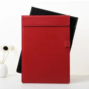 Office Series Manager Magnetic Buckle Folder PU Leather Document Splint Pat Clip