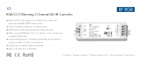 Contrôleur LED à tension constante 3CH 4A 12-24VDC, contrôleur LED RGB, variateurs RF LED CCT pour bandes LED RGB V3
