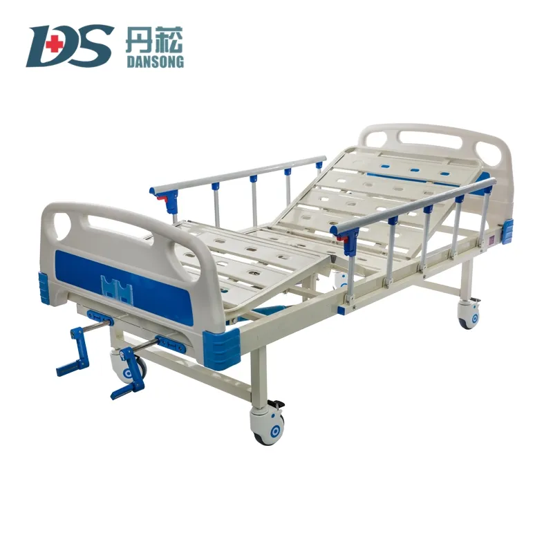저렴한 가격 2 기능 내구성 abs 헤드 접이식 사이드 레일 의료 장비 병원 침대 환자