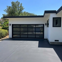 Porte de garage automatique empilable moderne sur mesure pour villa, 10x10, étanche, en alliage d'aluminium et acier inoxydable, avec verre encadré insonorisant