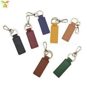 Porte-clés de voiture vintage en cuir PU, porte-clés universel rectangulaire vierge - Product Image 2