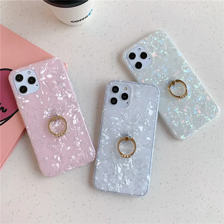 Bling Phone Case untuk Iphone 12 Pink Ponsel Case untuk Iphone 12 Pro Max dengan Pemegang Cincin