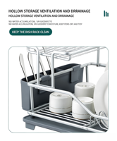 Égouttoir à vaisselle double niveau en aluminium, multifonctionnel, étanche et écologique, avec base antidérapante pour la cuisine quotidienne
