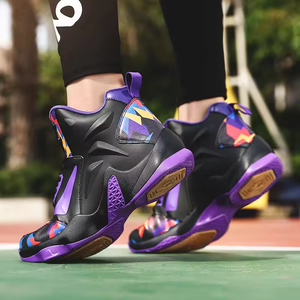 Chaussures de basket-ball montantes pour hommes et femmes, baskets respirantes, grande taille 46, baskets de sport, chaussures de basket-ball montantes en cuir pour l'extérieur - Product Image 3