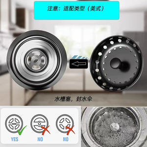 Filtre d'évier en acier inoxydable, panier rond à encastrer avec base en caoutchouc pour évier de cuisine - Product Image 4