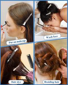 Pinces crocodiles sans pli pour bigoudis avec 2 peignes de séparation pour <span class=keywords><strong>la</strong></span> coloration et le coiffage des tresses - Product Image 2