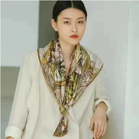 Foulards de tête en soie de mûrier naturel pour femmes Imprimer Foulard en soie carré personnalisé