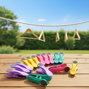 Ensemble de pinces à linge super résistantes et incassables, nouvelle génération, 20 pinces en silicone avec étiquettes pour vêtements sans trace - Product Image 1