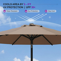 Parasol double suspendu personnalisable MEET JOY MJU-Y, imperméable, pour extérieur, avec structure en acier thermolaqué, polyester/PVC