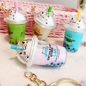 Niedlicher Milchtee-Schlüsselanhänger im Becher-Design mit Glitzer-Flüssigkeit und Boba für Kinder und Damen, Urlaubsgeschenk - Product Image 6