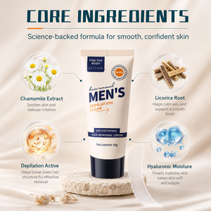 Crema Depilatoria para Hombres OEM ODM 60g, Crema Depilatoria Indolora para Eliminar el Vello Corporal Masculino del Pecho, Piernas, Espalda, <span class=keywords><strong>Axilas</strong></span>, Limpieza Profunda - Product Image 4