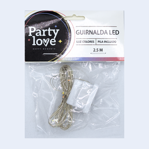 Guirnalda de Luces LED para Fiestas, 2.5 Metros, Multicolor, con Batería, Decoración para Fiestas - Product Image 3