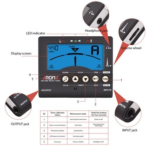 <span class=keywords><strong>Afinador</strong></span> <span class=keywords><strong>de</strong></span> <span class=keywords><strong>guitarra</strong></span> <span class=keywords><strong>AROMA</strong></span> para <span class=keywords><strong>guitarra</strong></span> cromática, bajo, violín, ukelele, retroiluminación, pantalla LCD, <span class=keywords><strong>afinador</strong></span> <span class=keywords><strong>de</strong></span> <span class=keywords><strong>guitarra</strong></span> portátil con enchufe <span class=keywords><strong>de</strong></span> 6,35mm - Product Image 4