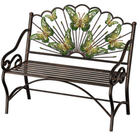 Banc de jardin solaire extérieur en fer vert papillon Zhongpin de haute qualité 2027, choix moderne, écologique et durable