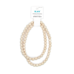 Catena di perline in legno Ilan 16mm 110cm, perline in legno naturale per la creazione di abbigliamento - Product Image 1