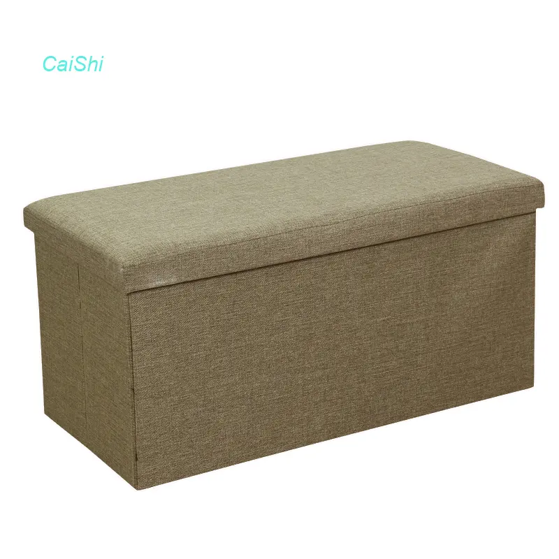 Customization Luxury Hot Sale Folding Fabric Pure Color Ottoman Storage stool.