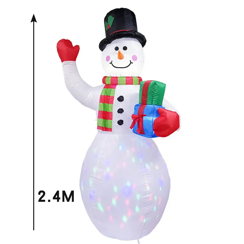 Muñeco de nieve inflable para decoración de Exteriores, muñeco de nieve inflable de 8 pies, decoración de patio de Navidad, decoraciones para patios festivos K8503