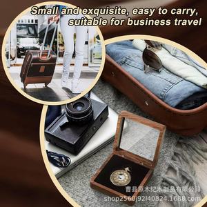 Wooden Pocket <b>Watch</b> Display Box Walnut Wood Rectangular Dustproof Storage <b>Case</b> For Jewelry Collectibles - Product Image 2