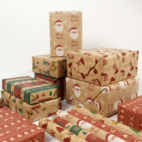 Papier d'emballage rouge pour Noël, anniversaire, festival, fleurs, papier d'emballage kraft en gros, en stock