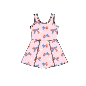 GLK0258 Jupe respirante personnalisée pour petite fille, motif nœuds du 4 juillet, pour bébé fille, été, vente en gros, jupe de yoga - Product Image 6
