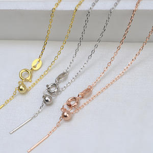 Collar de Cadena Universal Ajustable de Plata S925 para Mujer, Collar Simple para Clavícula con Cadena de Eslabones y Pulsera - Product Image 1