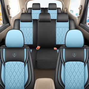 Housses <span class=keywords><strong>de</strong></span> siège <span class=keywords><strong>de</strong></span> voiture universelles en cuir PVC, ensemble complet pour voitures 7 places, compatibles avec BMW, Highlander, Previa, Odyssey - Product Image 5