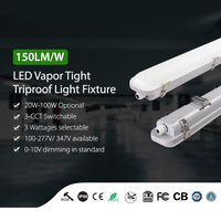 Lampe LED industrielle anti-humidité 4FT (120cm) certifiée UL ETL DLC, lot de 6, 60W 50W 40W, type DDD