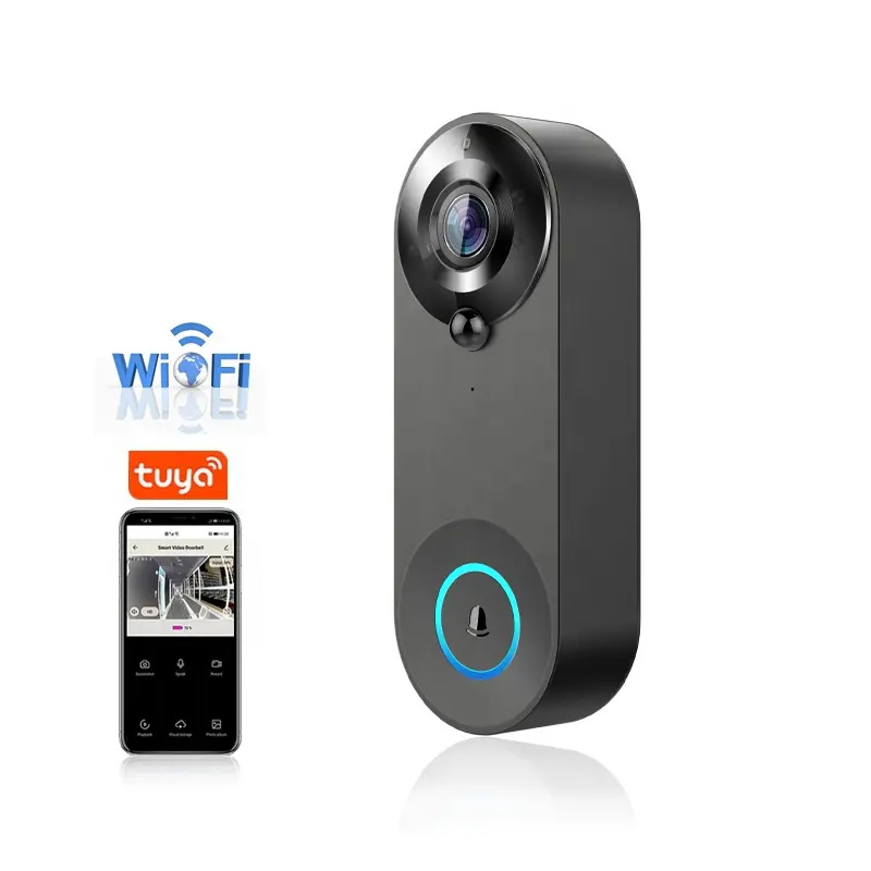 المنزل الأمن الذكية اللاسلكية البصرية كاميرا جرس الباب HD 1080P IP الأجراس كاميرا تويا Wifi الداخلي حلقة جرس باب يتضمن شاشة عرض فيديو للماء