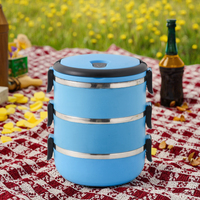 Boîte à lunch portable écologique isolée à double couche en acier inoxydable avec forme ronde grande capacité pour tous les usages