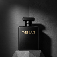 Vente en gros de flacons de parfum noirs uniques de 30 ml, 50 ml, 100 ml, flacon de parfum cosmétique de luxe en verre noir, transparent avec bouchon