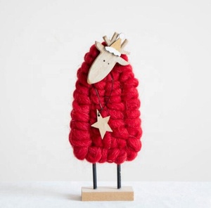 Adorno colgante <span class=keywords><strong>de</strong></span> lana <span class=keywords><strong>de</strong></span> oveja pequeña hecho a mano, artesanía artesanal para niños, adorno <span class=keywords><strong>de</strong></span> árbol <span class=keywords><strong>de</strong></span> Navidad, decoraciones <span class=keywords><strong>de</strong></span> fiesta <span class=keywords><strong>de</strong></span> navidad - Product Image 5