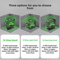 Niveau laser vert Borka 4D 16 lignes, haute précision, haute luminosité, affichage fin, pour extérieur, FQT-1216 Chine