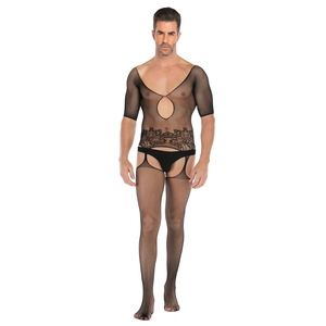 Western 2022 – Lingerie Sexy pour hommes, demi manches, chaussettes une pièce, body Sexy en maille, sous-vêtements Sexy pour hommes - Product Image 3
