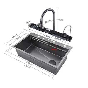 Fregadero de cocina multifunción de lujo de acero inoxidable negro <span class=keywords><strong>Cuba</strong></span> Inox - Product Image 5